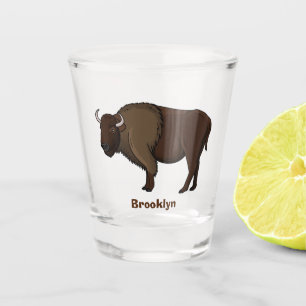 Verre A Shot Bonne illustration de bison américain 
