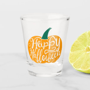 Verre A Shot Bonne lettre Halloween sur citrouille sculpté