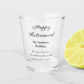 Verre A Shot Bonne retraite ajouter le nom années de service à (Devant)