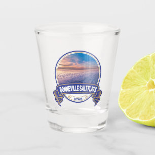 Verre A Shot Bonneville Salt Flats Utah Insigne de voyage