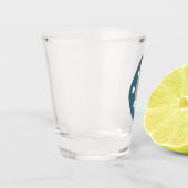 Verre A Shot Boomerangs de l'âge atomique bleu du milieu du siè (Gauche)