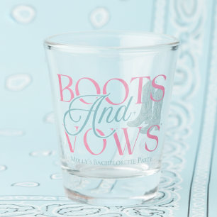 Verre A Shot Boots et Vows - Western Bachelorette