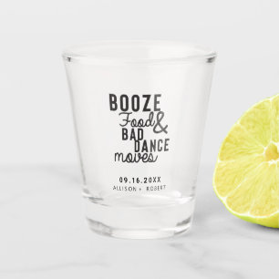 Verre A Shot Booze Food & Bad Dance Déplace Mariage Date Décont