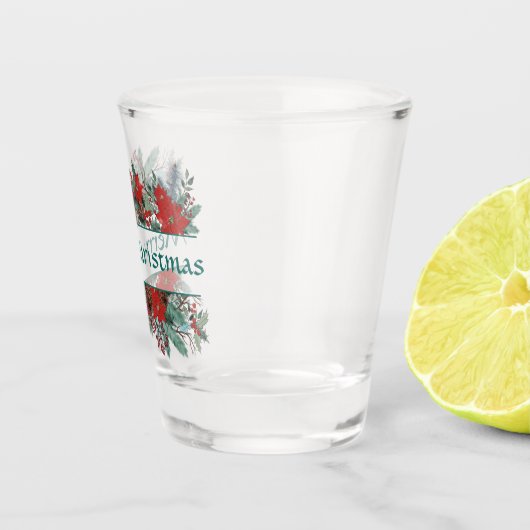 Verre A Shot Bordure de bouquet de Noël (Droite)