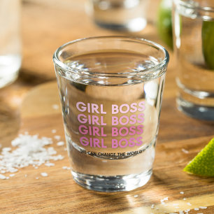 Verre A Shot Boss de fille rose moderne Meilleur cadeau de fill