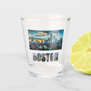 Verre A Shot Boston Massachusetts City Skyline Photo Voyage