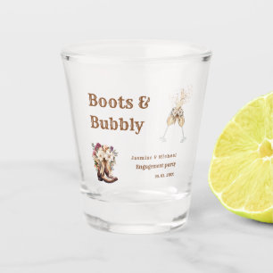 Verre A Shot Bottes et pétillant Bohème Occidental fiançailles 