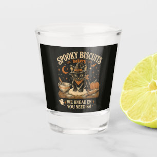 Verre A Shot Boulangerie de biscuits effrayants Black Cat Hallo