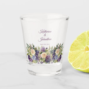 Verre A Shot Bouquet-Argent/Pipe Danse Aquarelle violet
