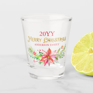 Verre A Shot Bouquet de Noël Joyeux Noël Typographie