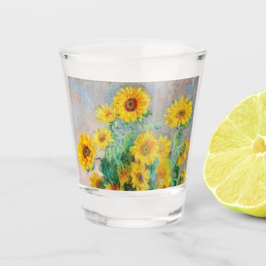 Verre A Shot Bouquet de tournesols Claude Monet (Devant)