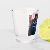 Verre A Shot Bourgogne Floral Bleu Bois Bachelorette (Gauche)