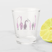 Verre A Shot Boutons de chat violet (Dos)