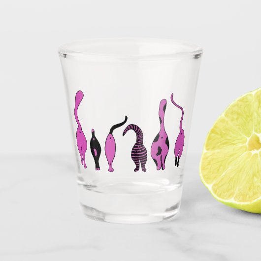 Verre A Shot Boutons de chat violet (Devant)