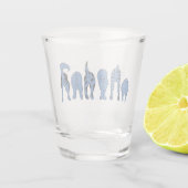 Verre A Shot Boutons de chien bleu (Dos)