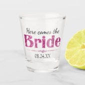 Verre A Shot Bride et diamants de Parties scintillant rose chau (Devant)