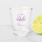Verre A Shot Bride tribe monogram purple ruffle pink border spa (Devant)