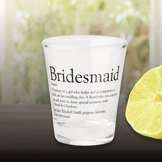 Verre A Shot Bridesmaid Définition personnalisée Favoriser