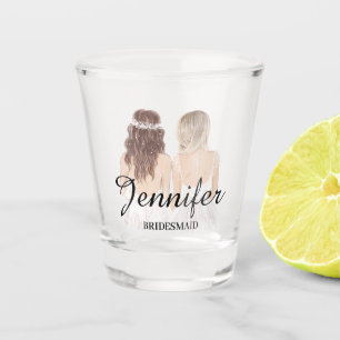 Verre A Shot bridesmaid moderne design Personnalisé