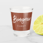 Verre A Shot Bridesmaid Terracotta Brown Mariage blanc (Devant)