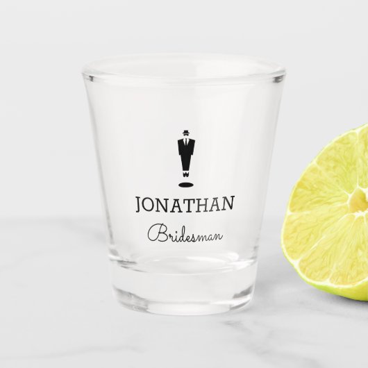 Verre A Shot Bridesman Gift Party personnalisé (Devant)