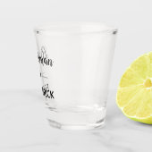 Verre A Shot Bridesman Mariage de script noir monogramme (Droite)