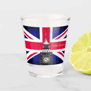 Verre A Shot British Flag & Royaume-Uni, Big Ben / Sports brita