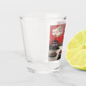 Verre A Shot Brosse Orientale En Encre Dessin Chinois Décor (Gauche)