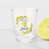 Verre A Shot Brosse Script Aquarelle Citrons Limoncello (Devant)