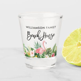 Verre A Shot Brosse Script Tropical Floral Family Beach House