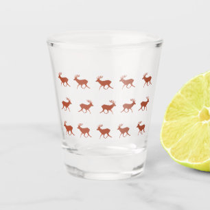 Verre A Shot Brown Deer Walking Festive Motif