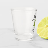 Verre A Shot Brush Script Aquarelle Citron Mariage Limoncello (Gauche)