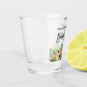 Verre A Shot Brush Script Tropical Coral Floral Beach House (Gauche)