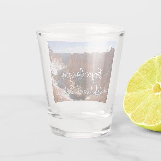 Verre A Shot Bryce Canyon Pont naturel Paysage neigeux Photo (Dos)