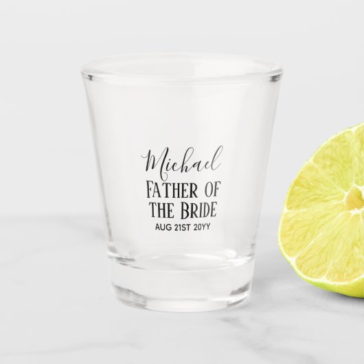 Verre A Shot BUDGET Bestman Groomsmen Cadeaux Noir Blanc (Devant)