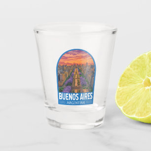 Verre A Shot Buenos Aires Argentine Travel Art Vintage