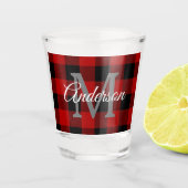 Verre A Shot Buffalo rouge abattu | Initiale personnelle | Cade (Devant)