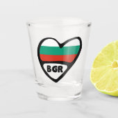 Verre A Shot Bulgarie Code Pays Coeur Drapeau, BGR (Devant)
