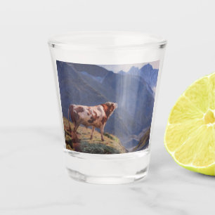 Verre A Shot Bull dans les Alpes (par Eugène Burnand)