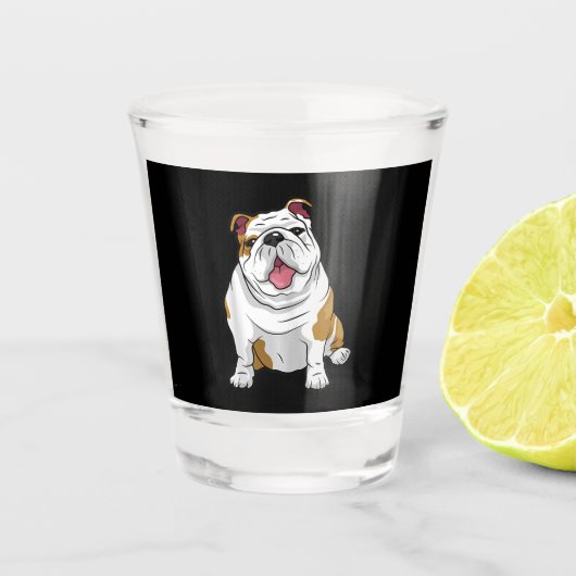 Verre A Shot Bulldogs anglais Awesome Funny Bulldog Pups Chiens (Devant)