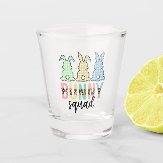 Verre A Shot Bunny Squad | Chasse aux oeufs de Pâques Cute Bunn (Devant)