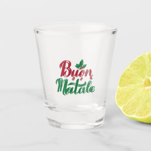 Verre A Shot Buon Natale Noël rouge et vert