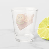 Verre A Shot Burger visage de chien adorable avec frites (Dos)