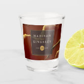 Verre A Shot 🤵 Burgundy Gold Elegant Inky Mariage Abstrait (Devant)