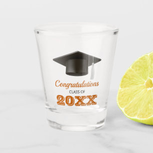 Verre A Shot Burnt Orange Félicitations College Graduate