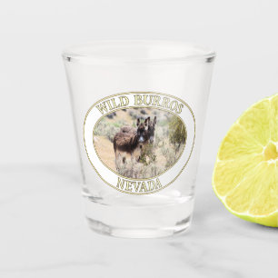 Verre A Shot Burros sauvages / ânes du Nevada