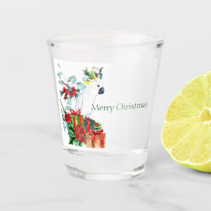 Verre A Shot Cacatoès blanc présente Joyeux Noël
