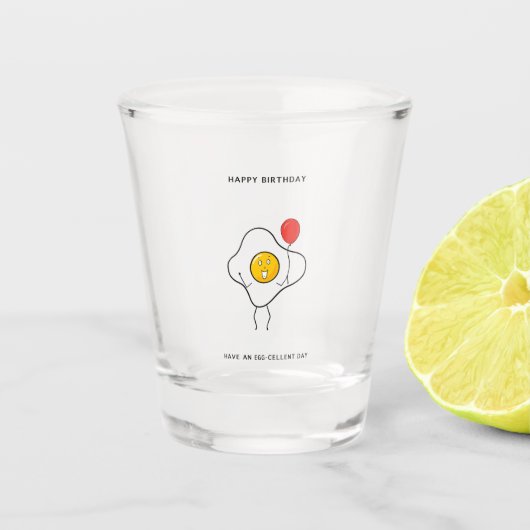 Verre A Shot Cadeau d'anniversaire Egg-cellent (Devant)