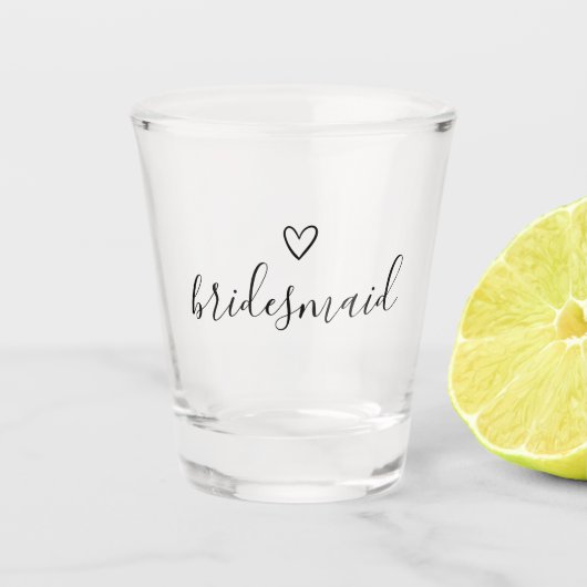 Verre A Shot Cadeau de demoiselle d'honneur | Nom de script per (Devant)