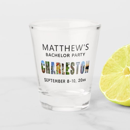Verre A Shot Cadeau de l'enterrement de vie de garçon à Charles (Devant)